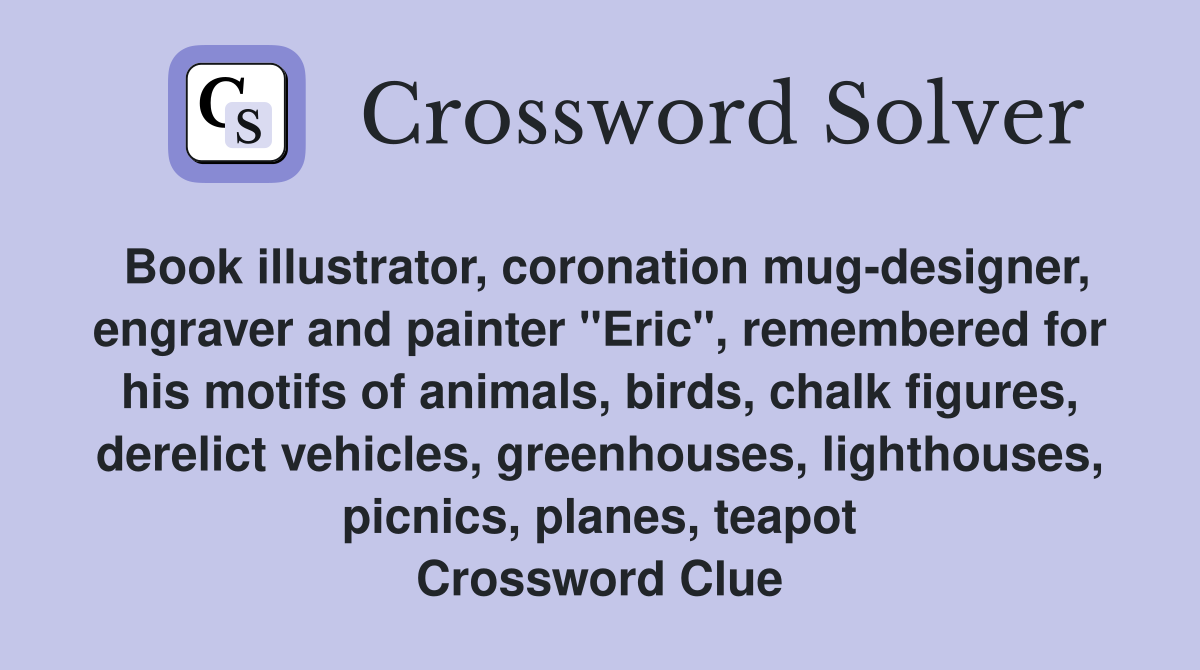 Book illustrator, coronation mugdesigner, engraver and painter "Eric